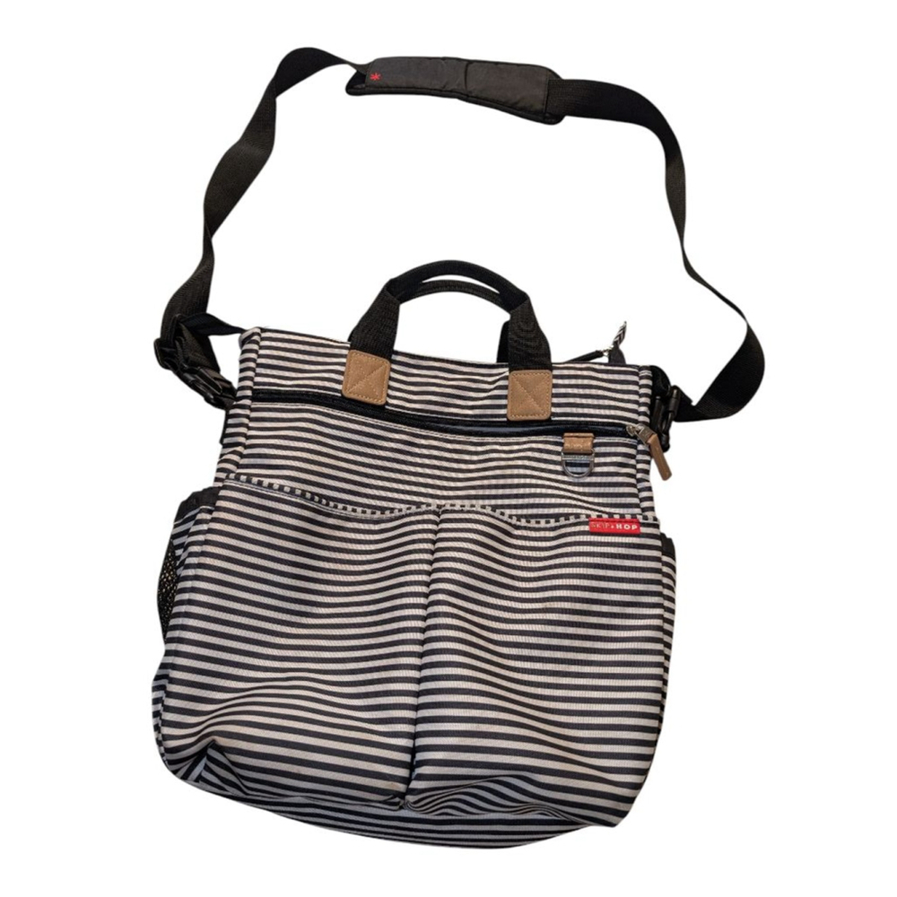 Skip Hop Black White Stripe Diaper Bag One Size